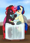  &lt;3 2018 animal_genitalia animal_penis blush changeling duo equine equine_penis fan_character hooves horse jcosneverexisted magicjob male male/male mammal my_little_pony penis pony precum public 