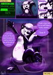  ! ... 2016 3_toes 4_fingers ? anthro black_nose black_pawpads comic dialogue digital_drawing_(artwork) digital_media_(artwork) english_text featureless_crotch feet hair hi_res hindpaw liquid_latex male mammal multicolored_tail nude pawpads paws ptichka purple_eyes rubber shiny skunk smile solo soul-silver-dragon speech_bubble standing striped_tail stripes teeth text toes transformation white_hair 