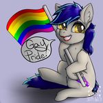  ambiguous_gender blush brown_eyes cobalt_(mars) ear_piercing earth_pony equine eyeliner feral gay_pride girly horse lipstick makeup mammal my_little_pony open_mouth piercing pony rainbow_flag rainbow_symbol simple_background smile solo stated_homosexuality teeth text tongue 