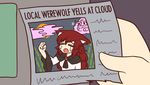  1girl animal_ears bamboo bamboo_forest brooch brown_hair clenched_hand closed_eyes cloud commentary crying english forest full_moon hand_up imaizumi_kagerou jewelry long_hair moon nature night night_sky paper parody sky solo the_simpsons touhou unzan wide_sleeves wolf_ears wool_(miwol) 