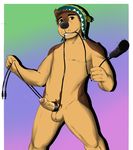  2018 5_fingers anthro balls biped black_nose bodi brown_eyes brown_fur brown_hair canine clothing digital_media_(artwork) dog erection fur grin hair hat humanoid_penis koruro looking_at_viewer male mammal mastiff microphone multicolored_fur nude penis pubes rock_dog sherpa_hat simple_background smile solo standing tan_fur teeth tibetan_mastiff two_tone_fur 