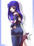  black_legwear blue_hair gloves long_hair looking_at_viewer maria_traydor pantyhose solo star_ocean star_ocean_till_the_end_of_time 