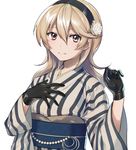  female_my_unit_(fire_emblem_if) fire_emblem fire_emblem_if flower gloves grey_background hair_flower hair_ornament japanese_clothes kimono looking_at_viewer my_unit_(fire_emblem_if) pointy_ears red_eyes simple_background smile solo tdob_mk2 white_hair 