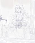  :o bath bathroom breasts core goo_girl idon large_breasts looking_at_viewer monochrome monster_girl original overflowing pointy_ears shower_curtain solo water 