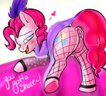  &lt;3 2018 absurd_res anus blush butt clothing cutie_mark dialogue digital_media_(artwork) earth_pony english_text equine female feral friendship_is_magic hair hi_res hooves horse looking_at_viewer mammal my_little_pony open_mouth pinkie_pie_(mlp) pony pussy solo text toodledipsy underhoof 