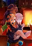  :d ^_^ abigail_williams_(fate/grand_order) armchair black_bow black_dress black_hat blonde_hair bloomers blue_eyes bow candle chair closed_eyes closed_mouth commentary_request dark_skin dress fate/grand_order fate_(series) fire fireplace hair_bow hat highres hopper horn hug hug_from_behind indoors lavinia_whateley_(fate/grand_order) long_hair long_sleeves looking_at_viewer multiple_girls night night_sky object_hug open_mouth orange_bow pale_skin parted_lips pink_eyes polka_dot polka_dot_bow purple_hair queen_of_sheba_(fate/grand_order) revision silver_hair sitting sky sleeves_past_wrists smile star_(sky) starry_sky stuffed_animal stuffed_toy teddy_bear underwear vase very_long_hair white_bloomers wide-eyed window 