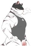 anthro bottomless cigarette clothed clothing feline hat humanoid_penis male mammal muscular muscular_male penis pubes shirt smoke smoking solo tank_top tiger vein wolvesmind 