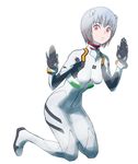  ayanami_rei bad_id bad_pixiv_id blue_hair bodysuit glass highres jpy neon_genesis_evangelion plugsuit red_eyes skin_tight solo white_bodysuit 