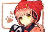  animal_helmet bad_id bad_pixiv_id bangs blunt_bangs bow brown_eyes face headphones hello_kitty helmet manio nekomura_iroha paw_print pink_hair ponytail solo speaker vocaloid 