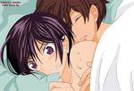  artist_request bed_sheet blush clenched_teeth closed_eyes code_geass kururugi_suzaku lelouch_lamperouge male_focus multiple_boys naked_sheet purple_eyes ruined_for_marriage sleeping teeth yaoi 