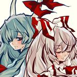  ayase_non bad_id bad_pixiv_id closed_eyes ex-keine face fujiwara_no_mokou kamishirasawa_keine long_hair multiple_girls touhou 