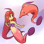  ahoge animal blush_stickers clothed_animal dual_persona eye_contact gen_3_pokemon gorebyss hitec jpeg_artifacts long_hair looking_at_another mermaid moemon monster_girl multicolored_hair navel personification pokemon pokemon_(creature) purple_hair red_hair seashell shell shell_bikini two-tone_hair very_long_hair 