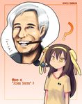  1girl 2010 ? bad_id bad_pixiv_id blue_eyes brown_hair cigar crossover dated grey_hair hair_ribbon hairband highres john_&quot;hannibal&quot;_smith kazuboh long_hair namesake ribbon suzumiya_haruhi suzumiya_haruhi_(young) suzumiya_haruhi_no_yuuutsu the_a-team troll_face yellow_eyes 