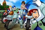  4boys 80s armor bad_id bad_pixiv_id bazooka blonde_hair blue_eyes car child e.t. gloves ground_vehicle gun hat headband helmet houquet_et_rose jeep jim_warston kikou_souseiki_mospeada long_hair map mecha military military_uniform mint_labule missile mospeada mospeada_(mecha) motor_vehicle motorcycle mots multiple_boys multiple_girls oldschool power_armor purple_hair ray_(mospeada) red_hair rifle science_fiction sideburns stick_bernard uniform weapon yellow_belmont 