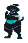  2018 aliasing alpha_channel anthro blue_eyes blue_fur bunnynoah cat clothed clothing crayola crayola_scoot feline female fur hat hi_res katya_(crayola_scoot) legwear mammal overweight overweight_female simple_background solo transparent_background witch_hat 