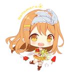  :d ball beachball blue_bow blush bow chibi commentary english_commentary food frills full_body hair_bow hair_ornament hairclip headband hitsukuya holding kunikida_hanamaru looking_at_viewer love_live! love_live!_sunshine!! open_mouth orange_eyes orange_hair popsicle round_teeth sandals simple_background smile solo teeth watermelon_bar white_background x_hair_ornament 