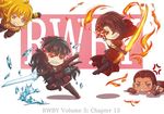  anger_vein chibi cinder_fall commentary_request english fighting kaogei_moai magic multiple_girls raven_branwen rwby spoilers vernal_(rwby) yang_xiao_long 