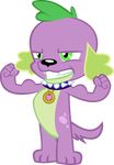  2018 alpha_channel biped canine collar dog equestria_girls flexing friendship_is_magic green_eyes male mammal my_little_pony red4567 solo spike_(eg) spiked_collar spikes 