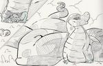  2018 anaconda anthro crush felpur feral greyscale inkanyamba larger_feral lying male mammal monochrome on_front pencil_(artwork) procyonid raccoon reptile scalie size_difference smaller_anthro smaller_male smile smirk smothering snake solo tacokurt traditional_media_(artwork) 