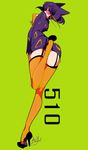  1girl ass cat_ears glasses high_heels karabako liepard personification pokemon purple_hair short_hair thighhighs 