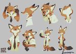  2016 anthro canine cellphone clothing disney fox fur grey_background mammal multicolored_fur multicolored_tail multiple_images necktie nick_wilde nude ovopack pants phone shirt simple_background two_tone_fur two_tone_tail zootopia 