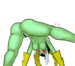  2018 alien all_fours anus armor breasts clothing digital_media_(artwork) female from_behind_(disambiguation) gloves hair helmet hi_res looking_back lord_dominator navel nipples not_furry nude pose pussy quietstealth rear_view red_sclera simple_background solo wander_over_yonder white_background white_hair 