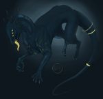  blue_background blue_skin claws demortum digital_media_(artwork) dragon feral horn simple_background solo 