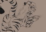  anthro breasts butt fb83 feline female kseniya looking_back mammal presenting presenting_hindquarters pussy solo tiger tigress_(disambiguation) 