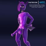  3d_(artwork) android animal_genitalia animal_penis animated balls big_balls digital_media_(artwork) equine equine_penis looking_at_viewer machine male mammal no_sound penis purple_skin robot texell voxell_voxell 