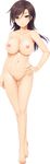  absurdres ai_love:_koisuru_otome_wa_kikai_jikake barefoot breasts brown_hair censored character_request collarbone eyebrows_visible_through_hair full_body highres large_breasts long_hair looking_at_viewer mosaic_censoring navel nect_(ai_love) nipples non-web_source nude pussy saeki_hokuto smile solo standing thigh_gap transparent_background yellow_eyes 