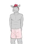  boxers_(clothing) clothed clothing fuze hippopotamus larry_(fuze) male mammal solo striped_underwear texnatsu topless underwear 