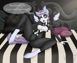  2018 anthro anthrofied bed clothing cosplay dialogue english_text equine friendship_is_magic goth inky_rose_(mlp) jack_skellington jrvanesbroek mammal my_little_pony pegasus skinny spread_legs spreading text wings 