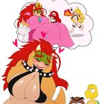  &lt;3 2018 absurd_res ambiguous_gender angry anthro armwear big_breasts blonde_hair blue_eyes blush bowser bracelet breasts claws clothing collar crossgender daydream digital_media_(artwork) dress eyelashes eyes_closed fangs female gloves goomba group hair half-closed_eyes hands_on_face hi_res horn human jewelry koopa koopa_troopa long_hair male mammal mario mario_bros nintendo open_mouth princess_peach red_eyes red_hair reptile role_reversal scalie simple_background spiked_bracelet spiked_collar spikes sssonic2 sweat sweatdrop thick_thighs turtle video_games white_background 