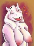  boss_monster breasts caprine eyes_closed female goat mammal mature_female nude simple_background solo toriel undertaild undertale video_games 