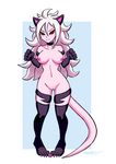  android_21 blush breasts cat_ears dragon_ball dragon_ball_fighterz majin_android_21 nipples pussy shaved_pussy 