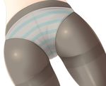  ass ass_focus blue_panties close-up commentary_request crotch_seam from_behind grey_legwear gurande_(g-size) lower_body original panties panties_day panties_under_pantyhose pantyhose simple_background skindentation solo striped striped_panties underwear white_background 