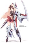  ass back blonde_hair boots butt_crack commentary_request darius darius_burst from_behind headgear highres karukan_(monjya) long_hair looking_at_viewer looking_back mecha_musume mechanical_arms personification red_eyes ship skirt solo standing ti2 very_long_hair watercraft 