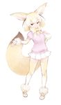 animal_ears bangs blonde_hair bow bowtie breasts brown_eyes buttons closed_mouth eyebrows eyebrows_visible_through_hair fennec_(kemono_friends) fox_ears fox_tail full_body ise_(0425) kemono_friends legs_apart loafers looking_away looking_to_the_side miniskirt multicolored multicolored_clothes multicolored_hair multicolored_legwear pigeon-toed pink_sweater pleated_skirt shirt shoes short_hair short_sleeve_sweater simple_background skirt small_breasts smile solo standing sweater tail thighhighs two-tone_hair two-tone_legwear undershirt white_background white_footwear white_hair white_shirt white_skirt yellow_bow yellow_neckwear zettai_ryouiki 