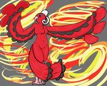  2016 abstract_background anthro avian baile_oricorio black_eyes black_feathers breasts eyeshadow feathers female grey_background kitty1208 makeup nintendo oricorio pok&eacute;mon pok&eacute;mon_(species) pussy red_feathers simple_background solo video_games 