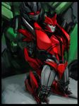  2015 alien barbed_wire bdsm bondage bound cybertronian decepticon digital_drawing_(artwork) digital_media_(artwork) duo green_body humanoid kneeling knock_out_(transformer) living_machine looking_at_viewer machine male mamonna not_furry open_mouth red_body red_eyes robot scrapper_(transformer) simple_background size_difference standing teeth transformers transformers_prime vehicle wheels 