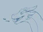  2017 ambiguous_gender animated dragon english_text evalion evalion_(character) feral human male mammal monochrome scalie simple_background swallowing text tongue vore 