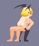  1boy 1girl animated animated_gif artist_request ass cum cum_in_pussy femdom from_side girl_on_top nude pixelart sex simple_background sitting sitting_on_lap sitting_on_person uncensored 
