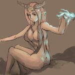  ass bikini blush breasts cleavage fire_emblem fire_emblem_echoes:_mou_hitori_no_eiyuuou fire_emblem_gaiden horns jewelry liquidking long_hair looking_at_viewer nuibaba pink_hair pointy_ears ring solo swimsuit witch 