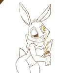  anthro bow cadbury cadbury_bunny candy caramel chocolate cum cum_on_face female food gooey knullox lagomorph mammal pussy rabbit ribbons solo sticky 