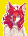  2018 anthro canine digital_media_(artwork) female fox foxlau fur hair lighting looking_at_viewer mammal open_mouth simple_background smile solo tongue 