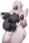  anthro belly big_belly big_breasts blush breasts cakewasgood female fur furfrou hi_res kemono lactating natural_trim navel nintendo nipples open_mouth pok&eacute;mon pok&eacute;mon_(species) pregnant pubes sex simple_background solo thick_thighs video_games voluptuous 