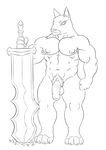  abs anthro balls biceps big_muscles canine claws darknut flaccid hi_res kisahhk8 legend male mammal melee_weapon monochrome muscular nintendo nipples nude partially_retracted_foreskin paws pecs penis pubes solo standing sword the_legend_of_zelda the_wind_waker toe_claws uncut unfinished vein veiny_penis video_games warrior weapon 