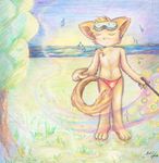  2008 beach bubble clothing enlil eyewear feline goggles kemono mammal music seaside swimsuit 