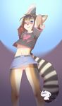  &lt;3 2018 anthro belt blue_eyes blush brown_hair canine clothed clothing cub female hair mammal niniidawns no_underwear pussy skirt solo stripes upskirt young 