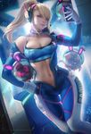  bodysuit bra cleavage d.va headphones open_shirt overwatch sakimichan 